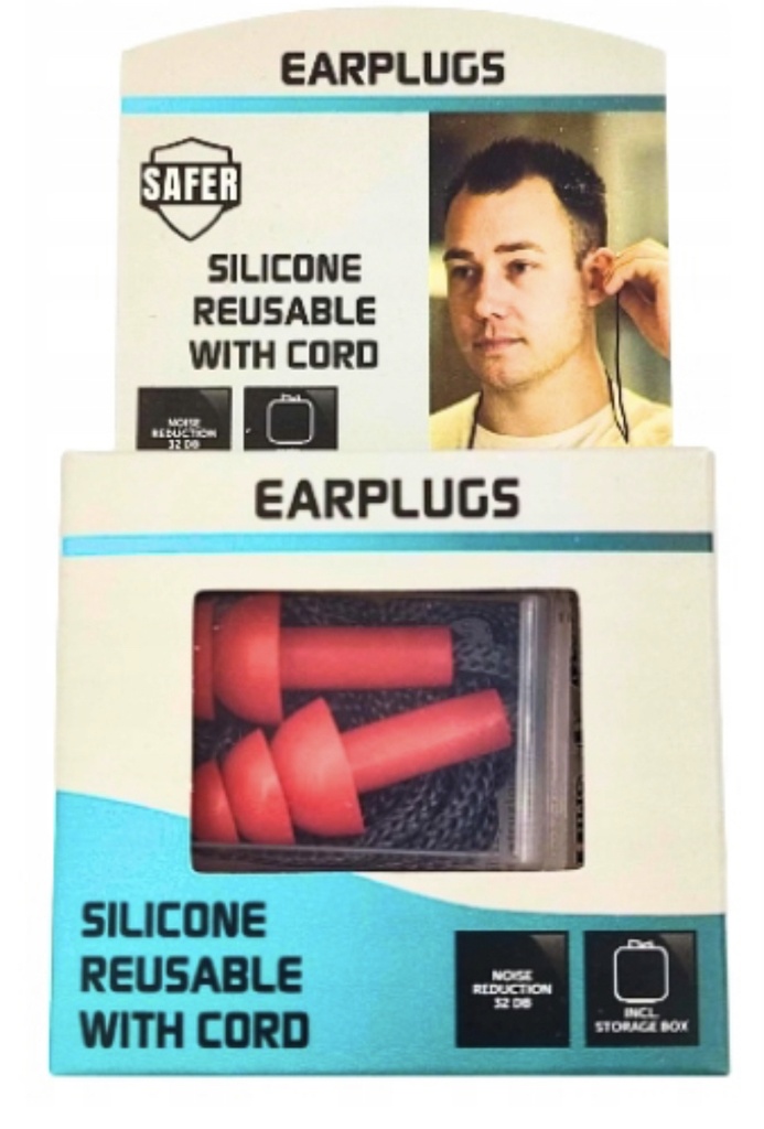 [5709386180980] BOUCHONS D´OREIILE RÉUTILISABLES AVEC COURDON