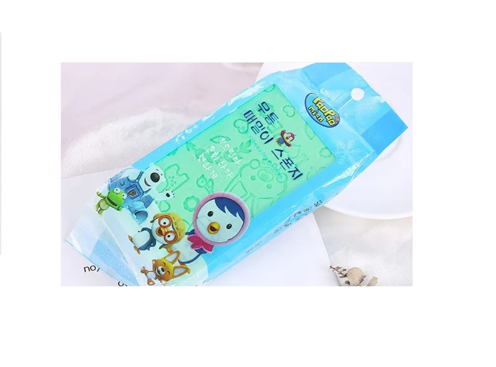 [8809382940377] PORORO SPONGE, ÉPONGE GOMMAGE TRÉS DOUX DE BAIN POUR BÉBÉ ET CORPS ADULTE - 1 UNITÉE
