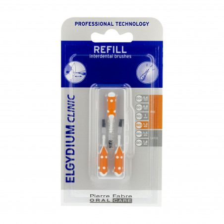 [3577056020131] ELGYDIUM CLINIC REFILL ORANGE (ISO 3 / 1.2MM) - BROSSETTE INTERDENTAIRE - 3 U