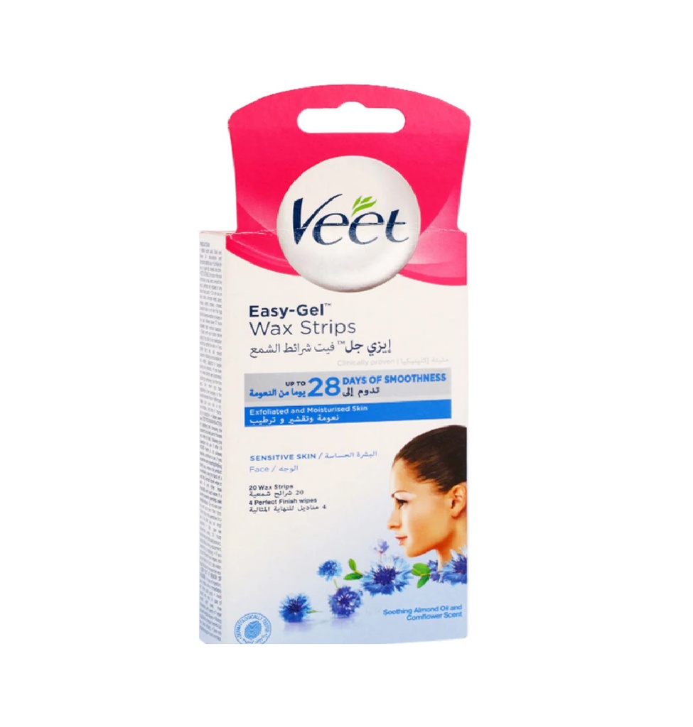 [5000146056829] VEET - ÉPILATEUR POUR LE VISAGE 20 BANDE DE CIRE