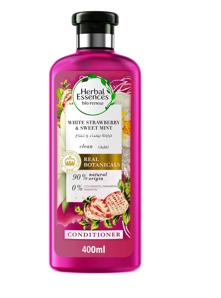 [8001090662262] HERBAL ESSENCES BIO RENEW CLEAN WHITE STRAWBERRY & SWEET MINT CONDITIONER 400ML