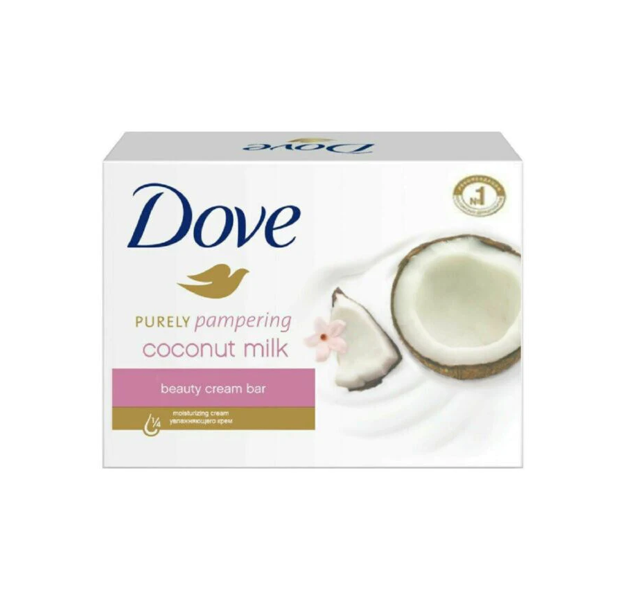 [7891150044630] DOVE PURELY PAMPERING BARRE DE CRÈME DE BEAUTÉ AU LAIT DE COCO, 135 GR