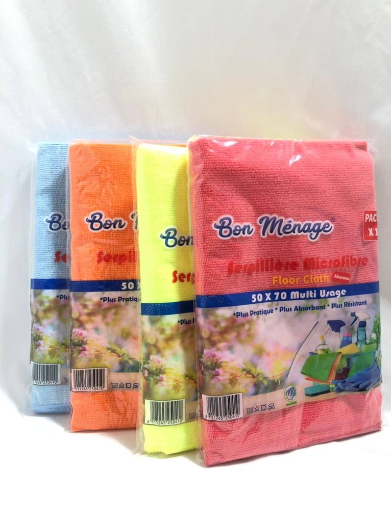 [6111245250410] BON MÉNAGE SERPILLIÈRE MICROFIBRE MULTI USAGE 30 X 70 CM
