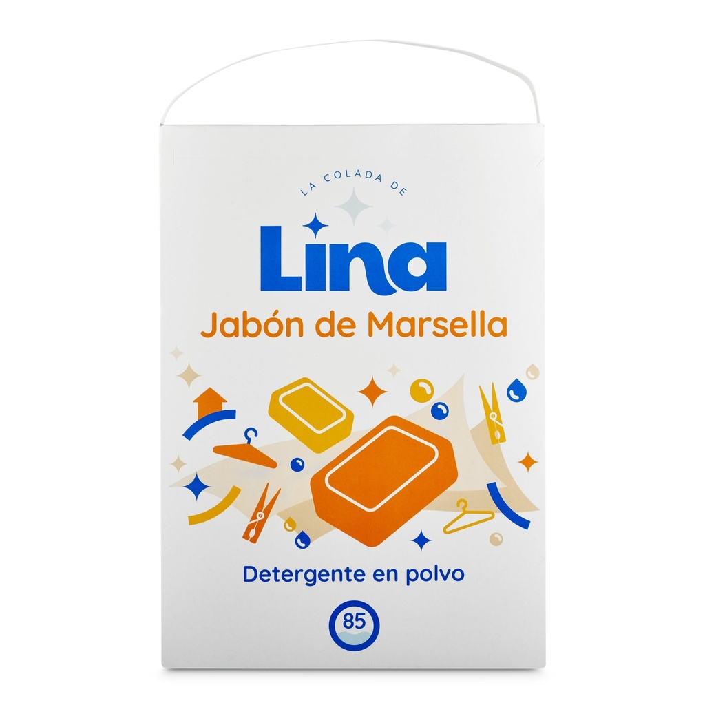 [8411897130091] LINA DÉTERGENT SAVON MARSEILLE EN POUDRE POUR MACHINES À LAVER À LINGE 40 LAVAGE 2.600 KG
