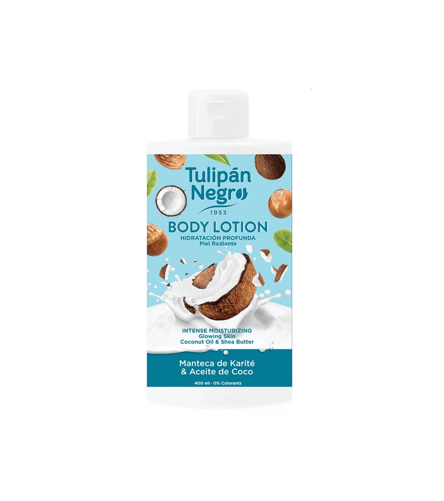 [8410751036234] TULIPÁN NEGRO - LAIT CORPOREL - BEURRE DE KARITÉ ET HUILE DE COCO 400ML