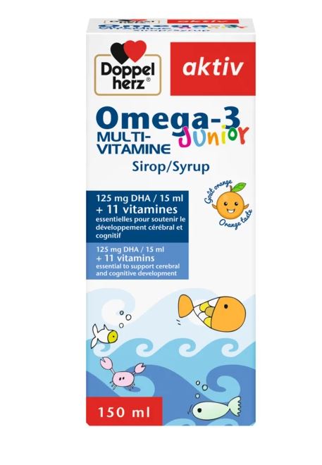 [4009932407594] DOPPEL HERZ AKTIV OMEGA 3 JUNIOR MULTIVITAMINE 150ML