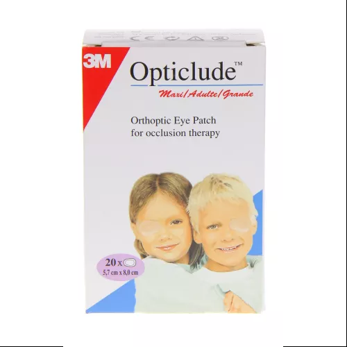 [5000485024886] OPTICLUDE PANSEMENT ORTHOPTIQUE ADULTE 20 PANSEMENTS 5.7 CM X 8.2 CM - 3M