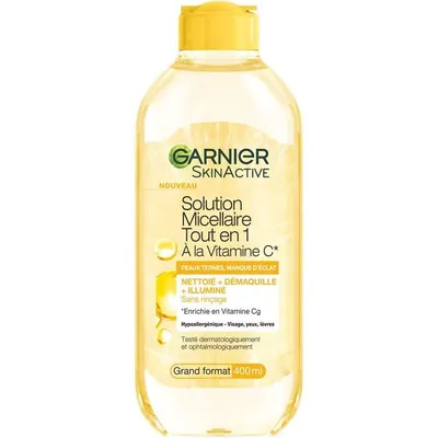 [3600542379205] GARNIER SKINACTIVE SOLUTION MICELLAIRE - VITAMINE C - SANS PARFUM - 400 ML