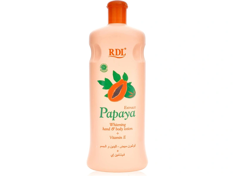 [8992803658439] RDL Lotion éclaircissante pour les mains et le corps à l'extrait de papaye RDL + vitamine E 600 ml
